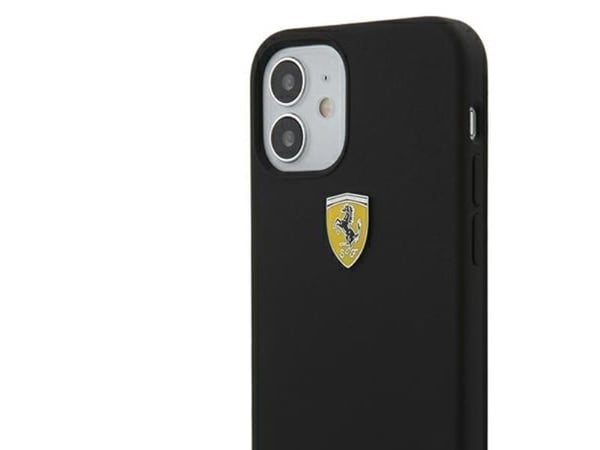 Ferrari FESSIHCP12SBK hardcase i On Track silikon til iPhone 12 mini 5.4" - svart/svart