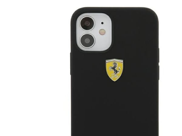 Ferrari FESSIHCP12SBK hardcase i On Track silikon til iPhone 12 mini 5.4" - svart/svart