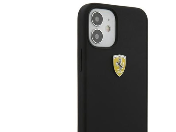 Ferrari FESSIHCP12SBK hardcase i On Track silikon til iPhone 12 mini 5.4" - svart/svart