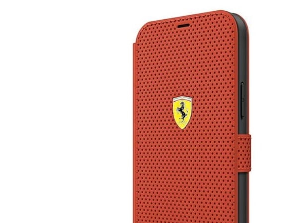Ferrari FESPEFLBKP12SRE iPhone 12 mini 5,4" rød/rød bok On Track perforert