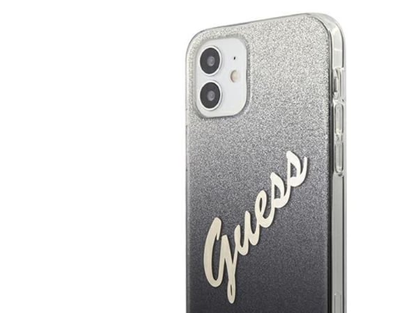 Guess GUHCP12SPCUGLSBK iPhone 12 mini 5,4" czarny/black hardcase Glitter Gradient Script