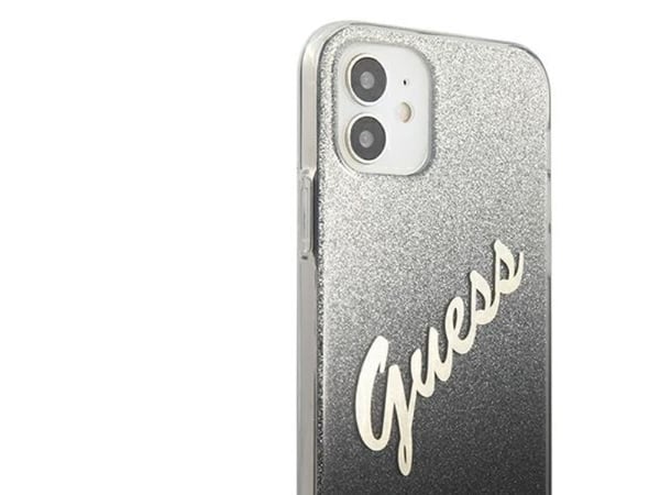 Guess GUHCP12SPCUGLSBK iPhone 12 mini 5,4" czarny/black hardcase Glitter Gradient Script