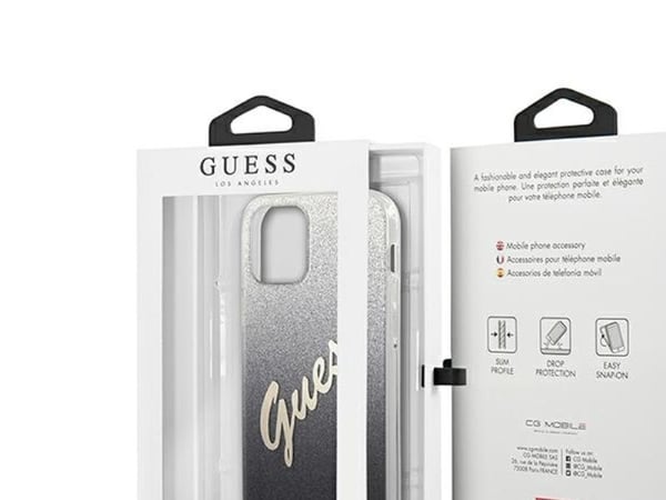 Guess GUHCP12SPCUGLSBK iPhone 12 mini 5,4" czarny/black hardcase Glitter Gradient Script