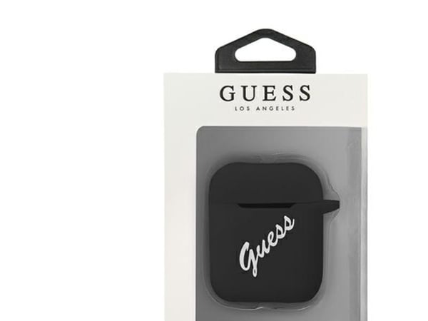 Guess GUACA2LSVSBW AirPods-deksel - svart/hvit vintage i silikon