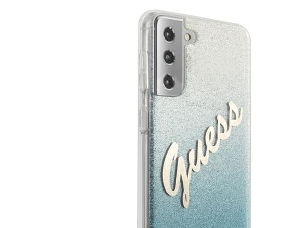 Guess GUHCS21MPCUGLSBL S21+ G996 sininen/sininen kovakotelo Glitter Gradient Script