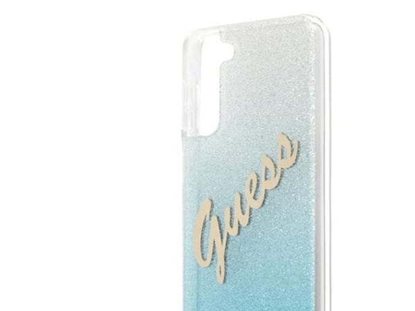 Guess GUHCS21MPCUGLSBL S21+ G996 sininen/sininen kovakotelo Glitter Gradient Script