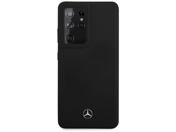Mercedes MEHCS21LSILBK S21 Ultra G998 svart/svart hardt etui Silikonlinje