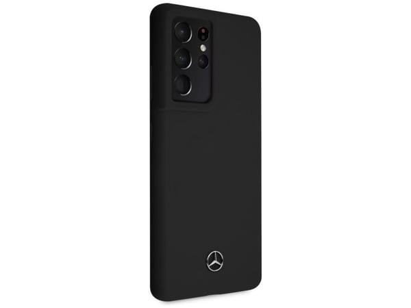 Mercedes MEHCS21LSILBK S21 Ultra G998 svart/svart hardt etui Silikonlinje
