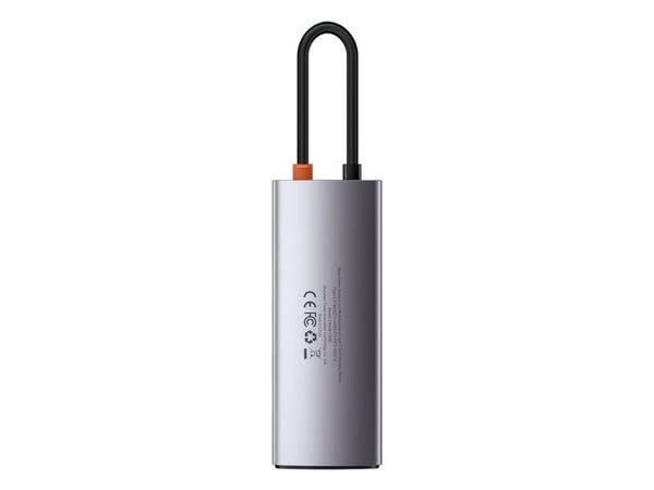 Baseus Metal Gleam, USB 3.2 Gen 1 (3.1 Gen 1) Type-C, 100 W, Grå, 4K Ultra HD, 60 Hz, HDMI, USB 2.0, USB 3.2 Gen 1 (3.1 Gen 1) Type-A, USB 3.2 Gen ...