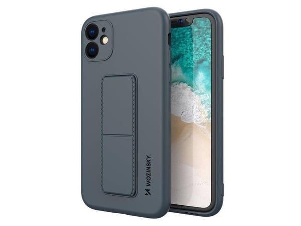 Wozinsky Wozinsky Kickstand-deksel Fleksibelt silikondeksel med stativ for iPhone 12 Pro Marineblå