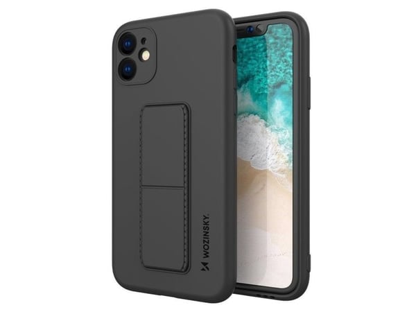 Wozinsky kickstand etui i silikon med stativ til Samsung Galaxy A11 / M11 - svart