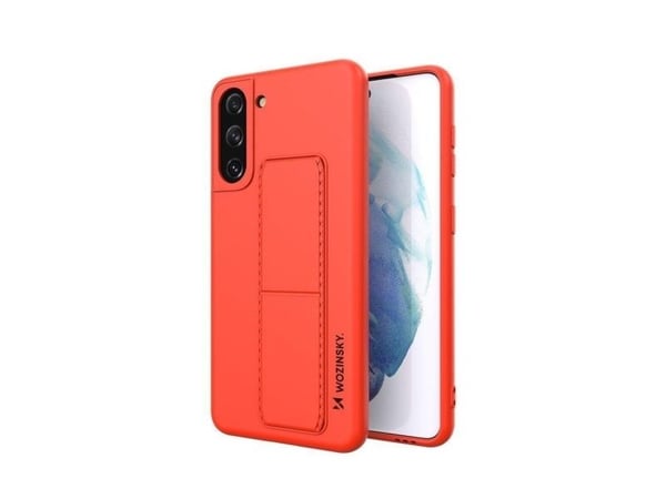 Hurtel Wozinsky Kickstand-deksel i silikon med stativ til Samsung Galaxy S21+ 5G - Rød