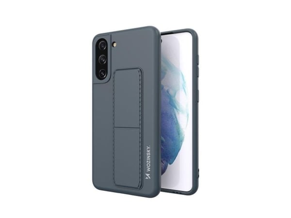 Wozinsky Wozinsky Kickstand-veske Fleksibelt silikondeksel med stativ for Samsung Galaxy S21+ 5G (S21 Plus 5G) Marineblå