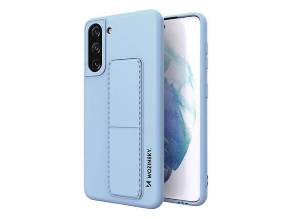 Wozinsky Kickstand-deksel i silikon med stativ for Samsung Galaxy S21+ 5G - lys blå