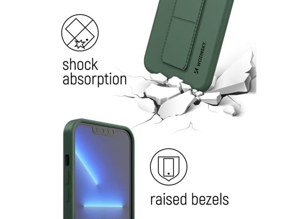 Wozinsky etui i silikon med stativ til Samsung Galaxy S21 Ultra 5G - rød