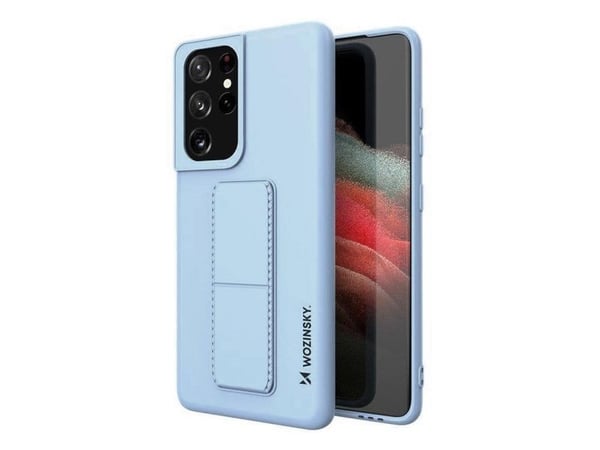 Wozinsky stativdeksel i silikon med stativ til Samsung Galaxy S21 Ultra 5G - lys blå