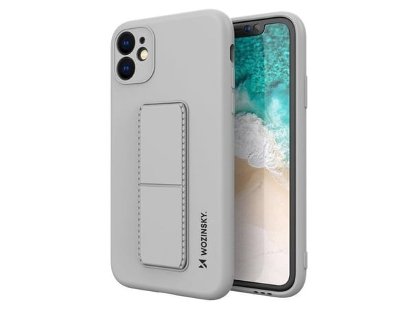 Wozinsky dekselforleng med stativ i silikon til Xiaomi Redmi 10X 4G / Xiaomi Redmi Note 9 - grå