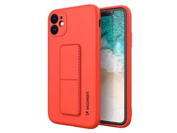 Wozinsky etui i silikon med stativ/kickstand for Xiaomi Redmi 10X 4G / Xiaomi Redmi Note 9 rød