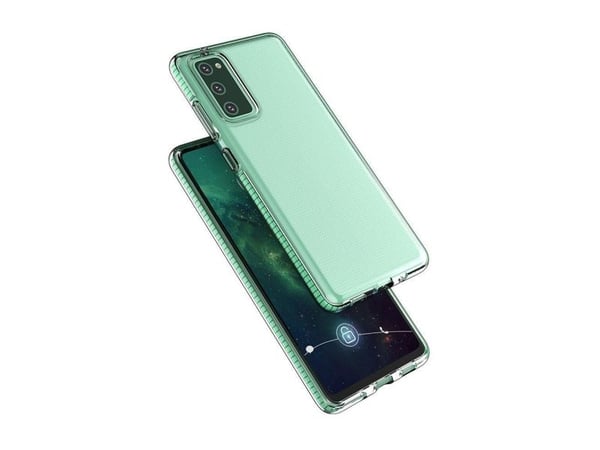 Spring Case klar TPU-beskyttelsesdeksel med fargerik ramme til Samsung Galaxy A02s EU - svart