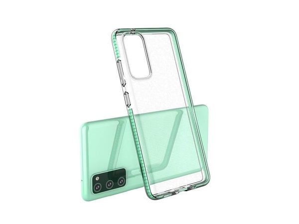 Spring Case klar TPU-beskyttelsesdeksel med fargerik ramme til Samsung Galaxy A02s EU - svart