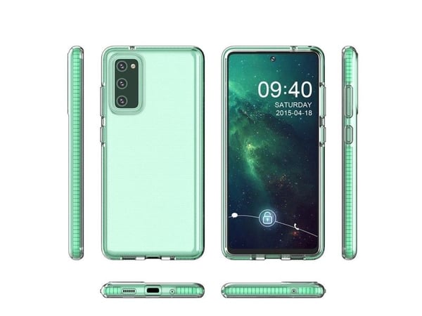 Hurtel Spring Case Cover Gel Case med fargerik ramme for Samsung Galaxy A72 4G Mint