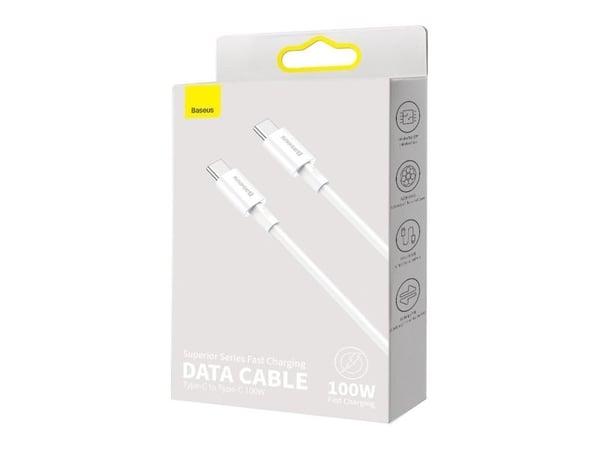Kaapeli USB-C do USB-C Baseus Superior Series, 100W, 2m (biały)