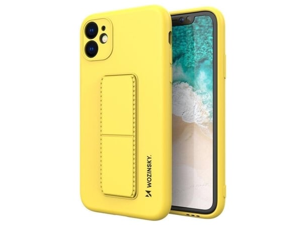Wozinsky Kickstand-deksel - silikondeksel med stativ til Samsung Galaxy A72 4G - gul
