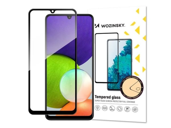 Herdet glass Full Glue for hele skjermen til Samsung Galaxy A22 4G (Case Friendly) svart