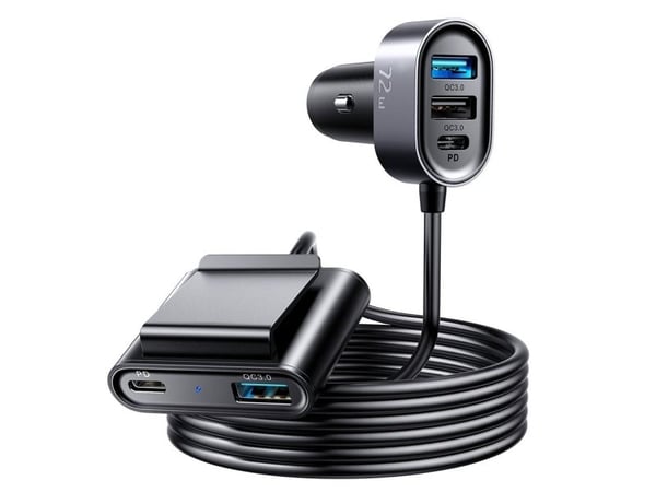 Joyroom billader 2xPD + 2xQC3.0 72W 1,5m svart (JR-CL05)