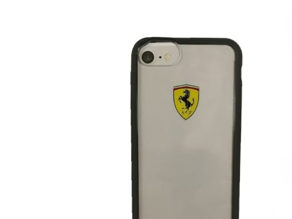 Ferrari hardt etui FEHCRFP7BK til iPhone 7/8/SE 2020/SE 2022 - transparent/svart