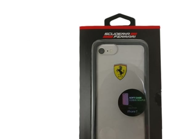Ferrari hardt etui FEHCRFP7BK til iPhone 7/8/SE 2020/SE 2022 - transparent/svart