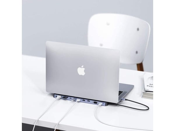 Choetech dokkingstasjon hub-adapter USB Type C 11in1 100W PD grå (HUB-M20)