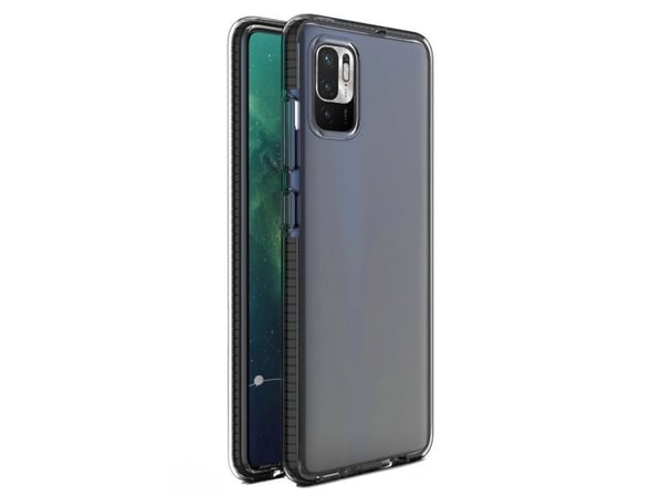 Spring Case klar TPU-gelbeskyttelse med fargerik ramme til Xiaomi Redmi Note 10 5G / Poco M3 Pro - svart