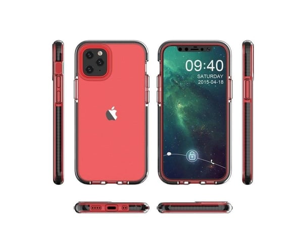 Spring Case klar TPU-gel beskyttelsesdeksel med fargerik ramme til iPhone 13 mini - lys blå