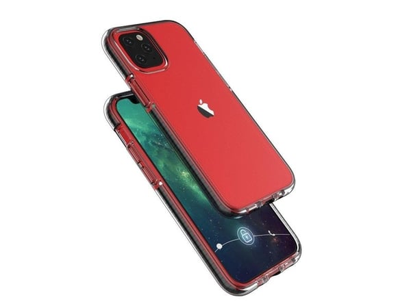 Spring TPU-gel-skydd med färgad ram till iPhone 13 mini - mörkblå