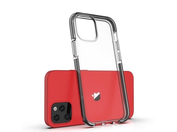 Spring Case klar TPU gel-beskyttelsesdeksel med fargerik ramme til iPhone 13 mini - gul