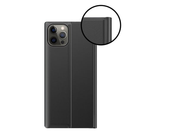 Sleep Case bokhylle-type deksel med smartvindu til iPhone 13 Pro Max - blå