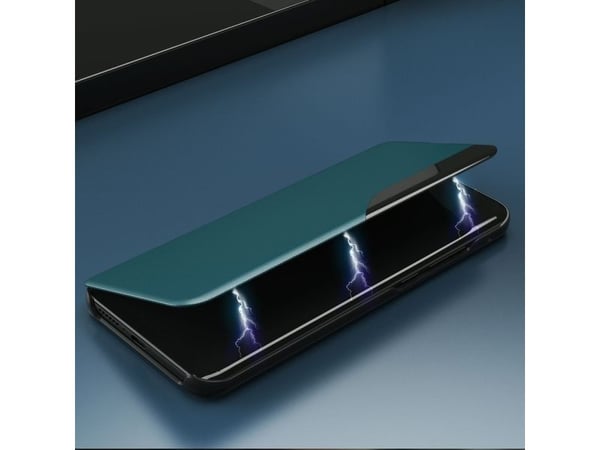 Eco Leather View-deksel elegant bokhylle-variant med stativ til iPhone 13 Pro Max - sort