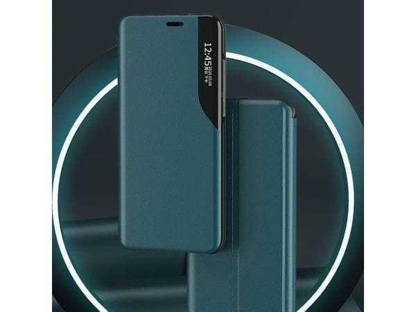 Eco Leather View Case elegant boketui med stativ til iPhone 13 mini - lilla