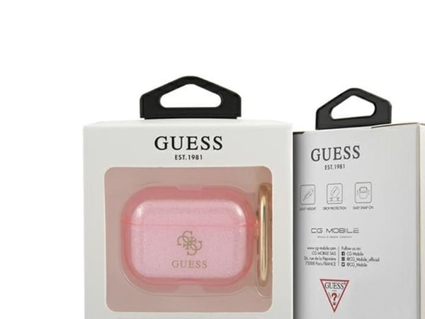 Guess GUAPUCG4GP AirPods Pro-cover - rosa/rosa glitter (Glitter Collection)