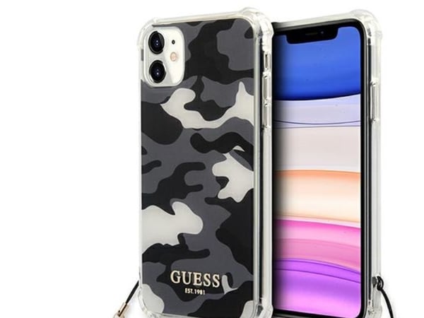 Guess GUHCN61KSARBK iPhone 11 6,1" / Xr hardt deksel svart/svart camo (Camo Collection)
