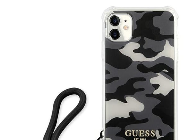Guess GUHCN61KSARBK iPhone 11 6,1" / Xr hardt deksel svart/svart camo (Camo Collection)