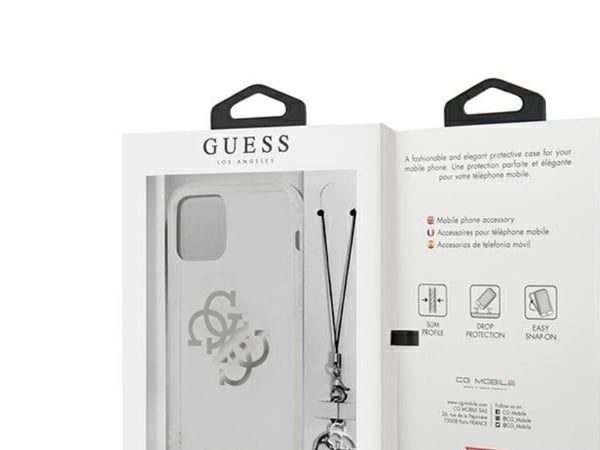 Guess GUHCP12LKS4GSI hårt skal för iPhone 12 Pro Max 6,7" - transparent 4G Silver Charms Collection