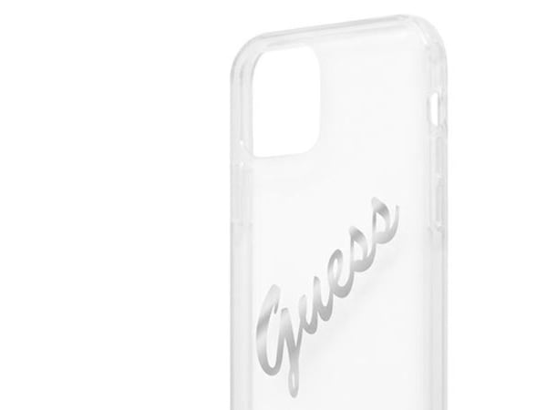 Guess GUHCP12LKTRSVSI hardcase Vintage Script til iPhone 12 Pro Max 6.7" - transparent sølv