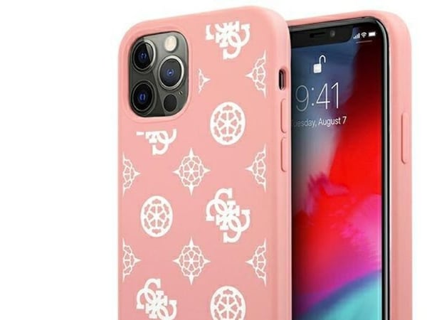 Guess GUHCP12LLSPEWPI iPhone 12 Pro Max 6,7" hårt mobilskal - rosa/rosa (Peony Collection)