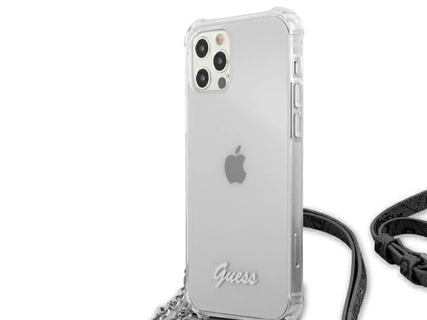 Guess GUHCP12MKC4GSSI iPhone 12/12 Pro 6,1" Transparent hardcase 4G Silver Chain