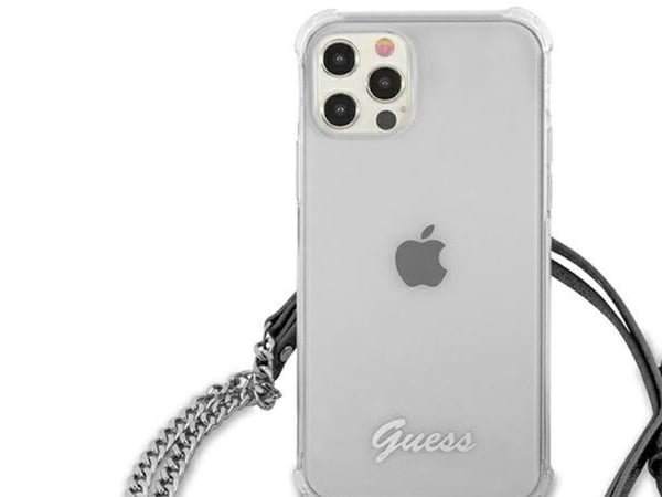 Guess GUHCP12MKC4GSSI iPhone 12/12 Pro 6,1" Transparent hardcase 4G Silver Chain