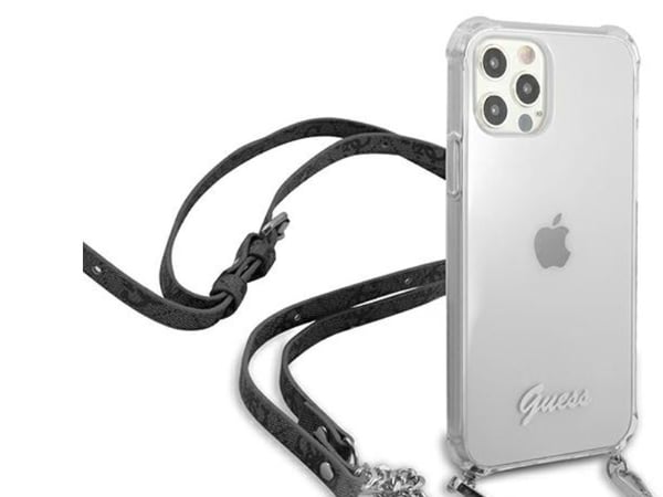 Guess GUHCP12MKC4GSSI iPhone 12/12 Pro 6,1" Transparent hardcase 4G Silver Chain