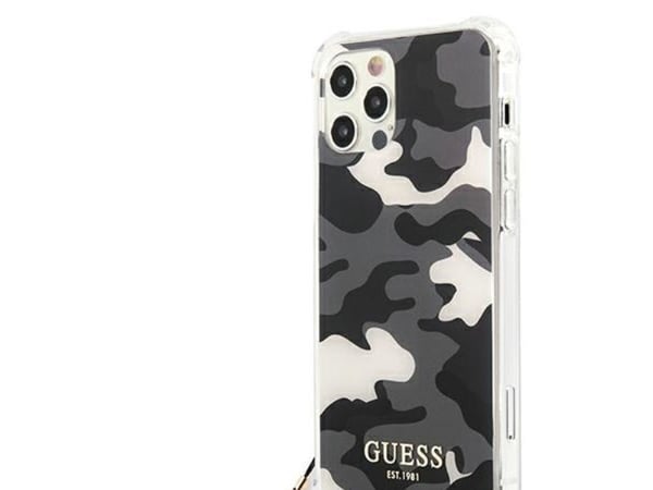 Guess GUHCP12MKSARBK iPhone 12/12 Pro 6,1" hårt mobilskal Camo Collection - svart/svart