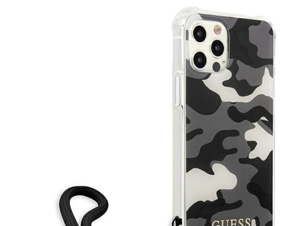 Guess GUHCP12MKSARBK iPhone 12/12 Pro 6,1" hårt mobilskal Camo Collection - svart/svart